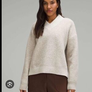 Lululemon Alpaca Wool-Blend V-Neck Sweater Heathered  XS